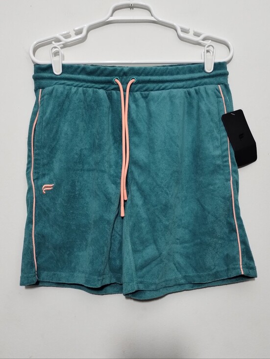 Fabletics Other - Fabletics Men's M The Island Terry Shorts Teal Green Pink Drawstring Pockets